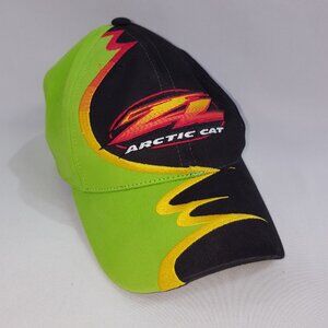 Arctic Cat ZL Snowmobile Cap Team Hat Skidoo Snapback Green Adjustable Back